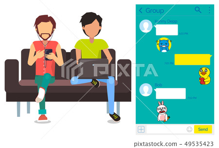 Kakao talk Messenger App in Smartphone and Laptop Kakao talk Messenger App in Smartphone and Laptop 49535423