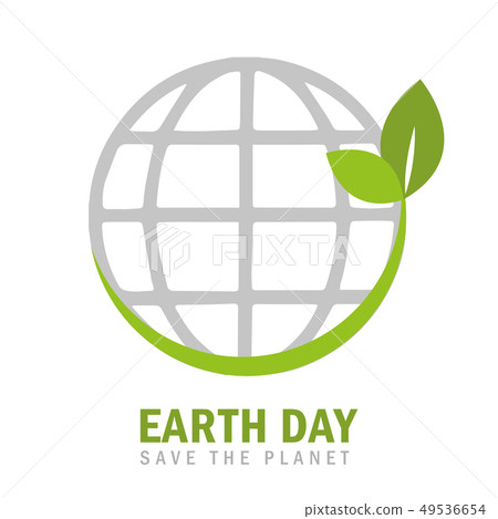 earth day environmentalism symbol with green leaves 49536654