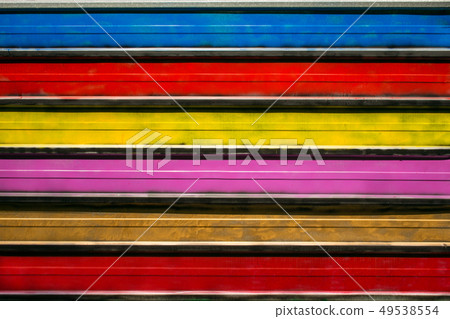 Bright colored metal profiled background. Colored 49538554