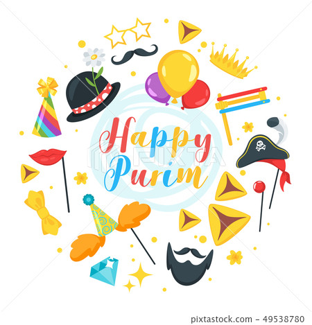 Happy Purim celebration layout template  49538780
