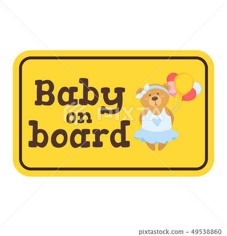 Baby on board safety sign 49538860