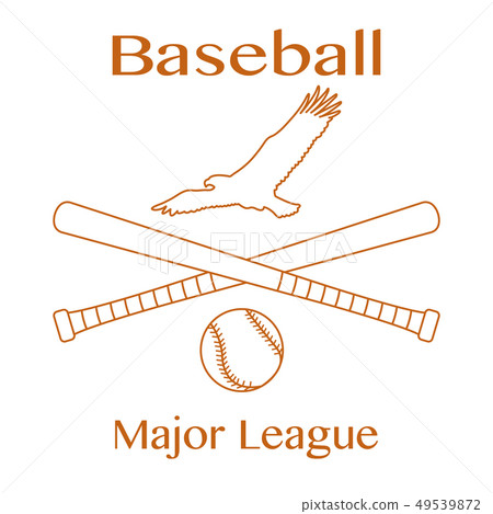 Baseball bats, ball and eagle Vector illustration 49539872