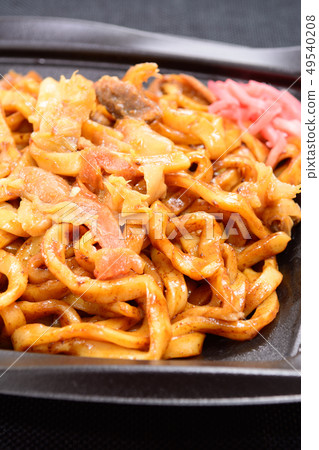 Delicious raw udon noodles 49540208