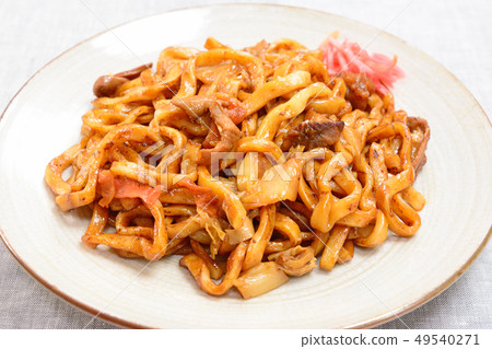 Delicious raw udon noodles 49540271