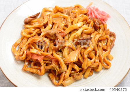 Delicious raw udon noodles 49540273