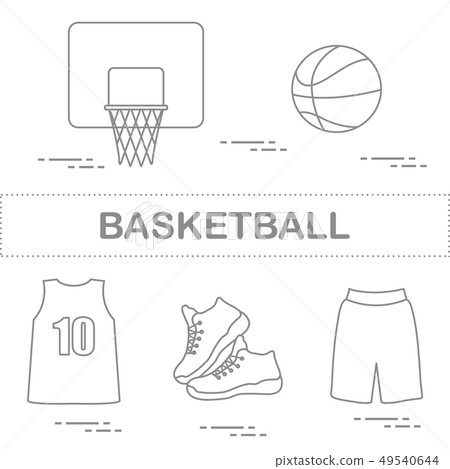 Sports uniform and equipment for basketball Sports uniform and equipment for basketball 49540644