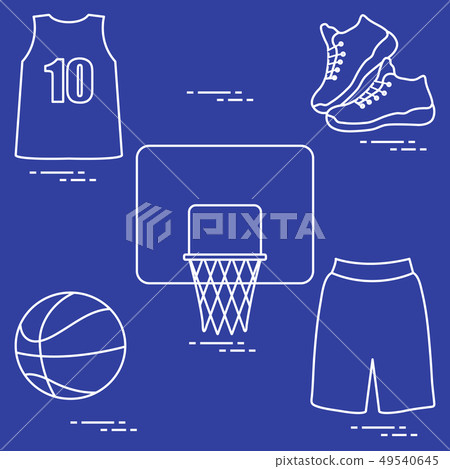Sports uniform and equipment for basketball Sports uniform and equipment for basketball 49540645