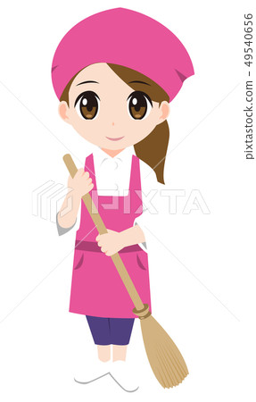 女人用掃帚掃 女人用掃帚掃 49540656