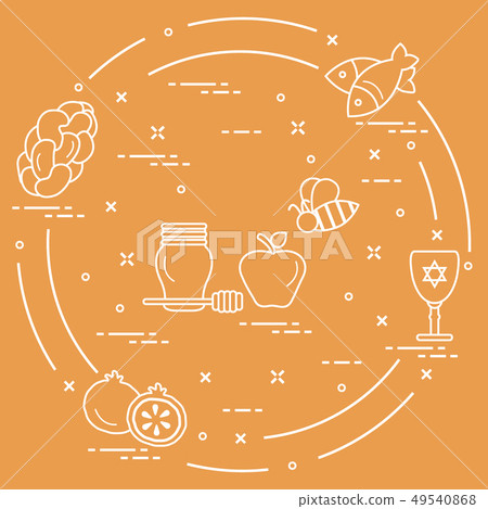 Jewish traditional treats and symbols 49540868