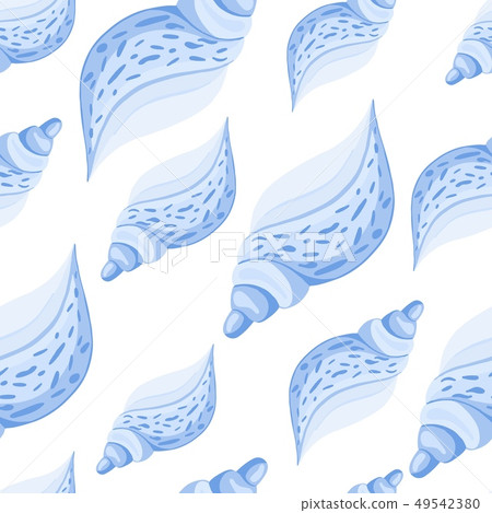 vibrant gradient seamless fairy shells vector blue and... Trendy blue seashells vector seamless pattern. - Stock Illustration ...