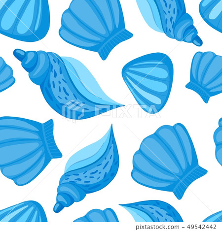 Seashells vector seamless pattern. Abstract marine Seashells vector seamless pattern. Abstract marine 49542442