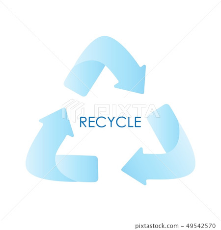 Blue arrows recycle eco symbol. Blue gradient. 49542570