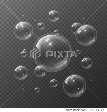 Soap bubbles. Aqua spheres blowing air foam bubble shampoo soap transparent bubbling shiny bubbly 3d 49543124