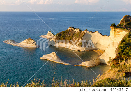 Cliffs in the island of Corfu in Greece 49543547