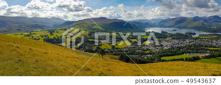 Keswick and lake Derwent Water wide panorama from 49543637