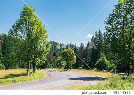 road though countryside in mountains road though countryside in mountains 49544581