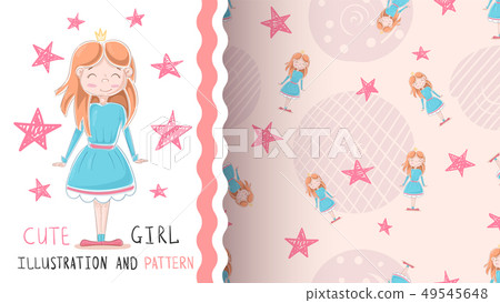 Cute little princess - seamless pattern Cute little princess - seamless pattern 49545648
