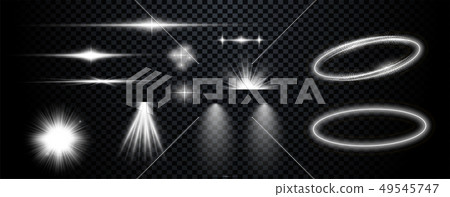 Set of  white transparent lighting effects. Vector 49545747