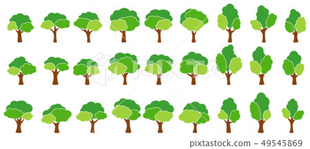 Cartoon garden green trees 49545869