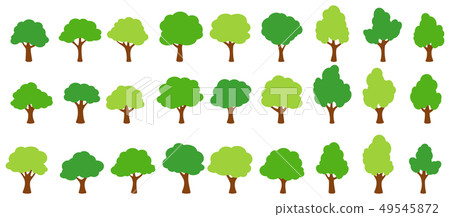 Cartoon garden green trees 49545872