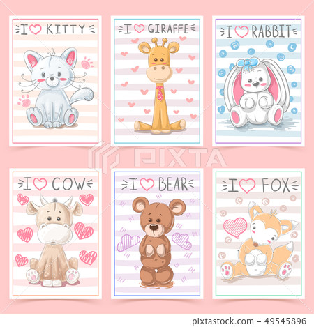 Set animals - crtoon a4 template Set animals - crtoon a4 template 49545896