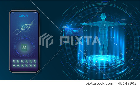 Futuristic medical health concept with human body Futuristic medical health concept with human body 49545902