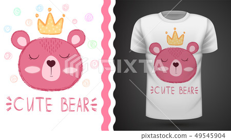 Bear princess - idea for print t-shirt Bear princess - idea for print t-shirt 49545904