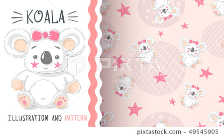 Cute teddy koala - seamless pattern Cute teddy koala - seamless pattern 49545905