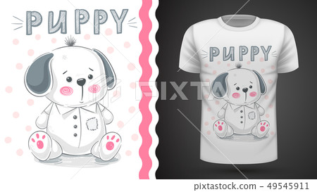 Dog, puppy - idea for print t-shirt. Dog, puppy - idea for print t-shirt. 49545911