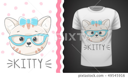 Pretty kittty idea for print t-shirt 49545916