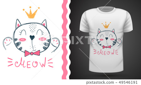 Pretty kittty idea for print t-shirt Pretty kittty idea for print t-shirt 49546191