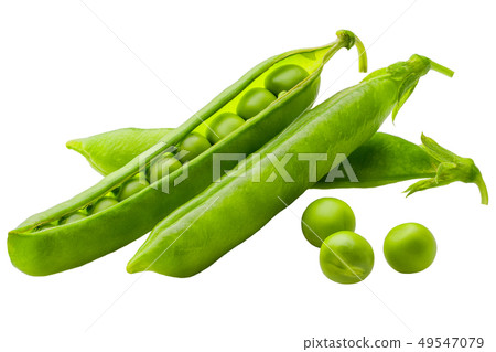 green peas and pod on white background green peas and pod on white background 49547079