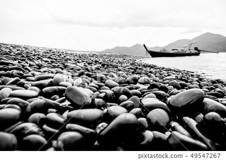 Ko Hin Ngam island in black and white color, Ko Hin Ngam island in black and white color, 49547267