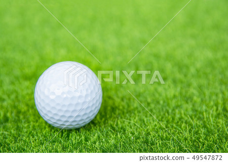 Golf ball on green grass ready to play at golf 49547872