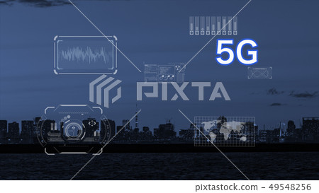 先進技術5G AI人工智能物聯網材料背景圖形圖區塊鏈 49548256