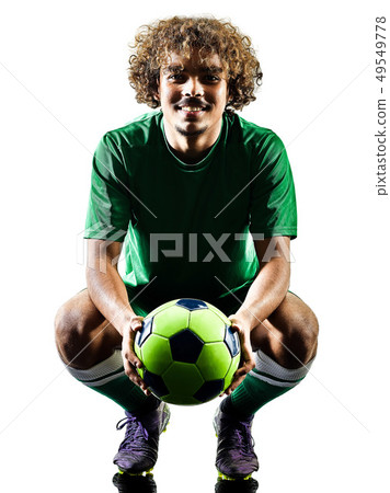 young teenager soccer player man silhouette isolated young teenager soccer player man silhouette isolated 49549778