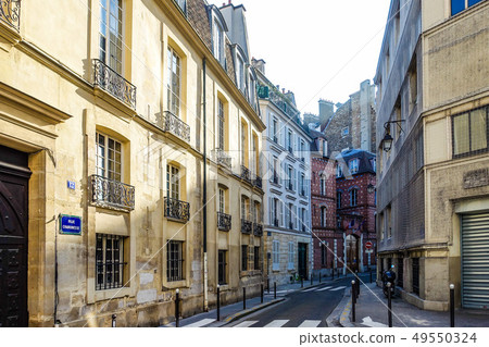 Old-fashioned cityscape of Paris, Cite island, and Chanois Nes 49550324
