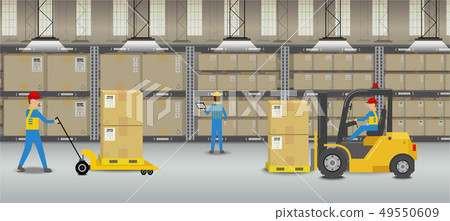 Workers in warehouse 49550609