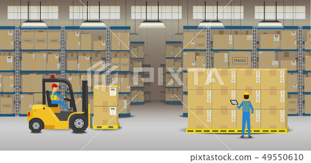 Workers in warehouse 49550610