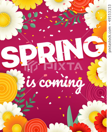 Spring sale vector concept. Photoreal vector layer 49553153