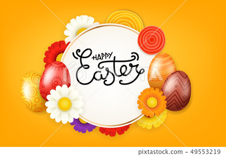 Happy Easter vector banner. Christial holiday Happy Easter vector banner. Christial holiday 49553219