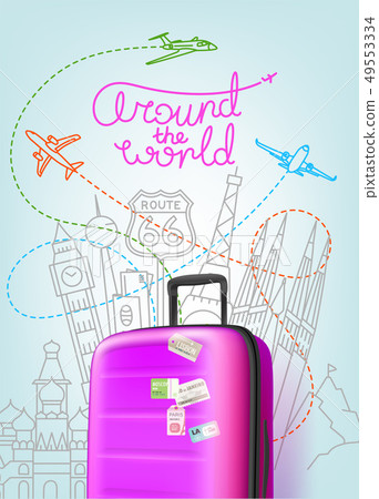 Color plastic travel bag with different world Color plastic travel bag with different world 49553334