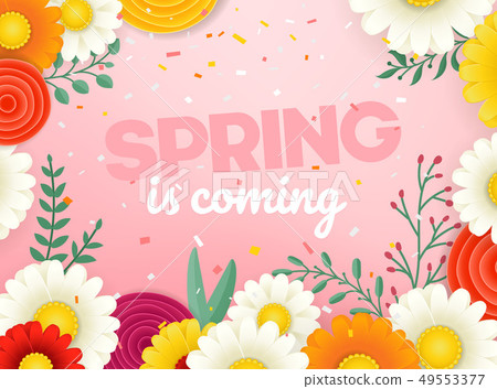 Spring sale vector banner. Photoreal vector Spring sale vector banner. Photoreal vector 49553377