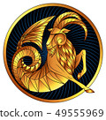 Capricorn golden zodiac sign gilt horoscope symbol 49555969
