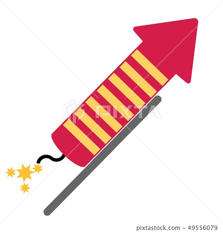 Flat simple firework on white background Flat simple firework on white background 49556079