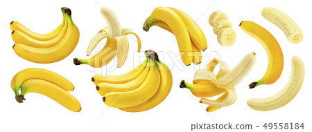 Banana isolated on white background with clipping path 49558184
