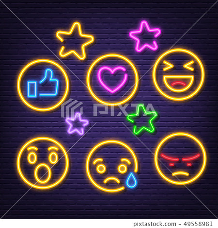 social feedback neon icons 49558981