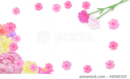 Background surrounded by flowers (Mother's Day, Birthday, Valentine's Day, Christmas) 49560305