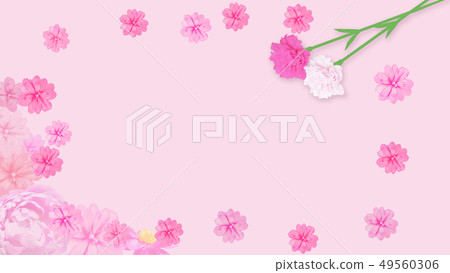 Background surrounded by flowers (Mother's Day, Birthday, Valentine's Day, Christmas) 49560306