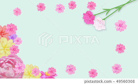 Background surrounded by flowers (Mother's Day, Birthday, Valentine's Day, Christmas) 49560308